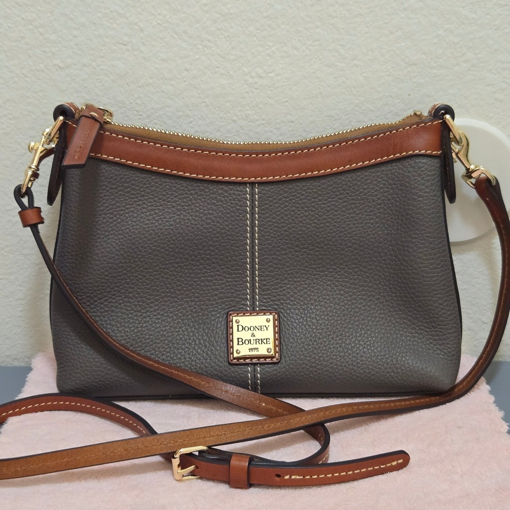 Dooney & Bourke Crossbody Women Small Pebbled Leather Classic Grey Leather purse